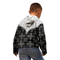 Black Hawaii Paniolo Quilt Motif Kid Hoodie LT05 - Polynesian Pride