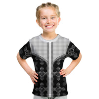 Black Hawaii Paniolo Quilt Motif Kid T Shirt LT05 Black - Polynesian Pride