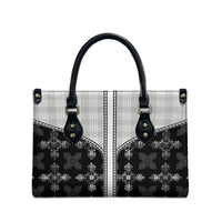 Black Hawaii Paniolo Quilt Motif Leather Bag LT05 - Polynesian Pride