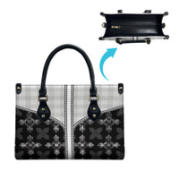 Black Hawaii Paniolo Quilt Motif Leather Bag LT05 - Polynesian Pride
