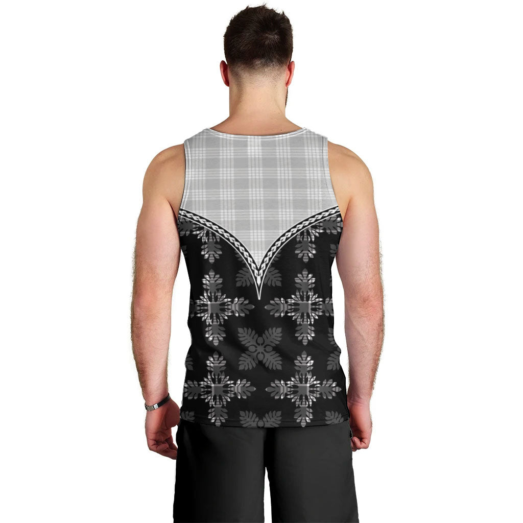 Black Hawaii Paniolo Quilt Motif Men Tank Top LT05 - Polynesian Pride