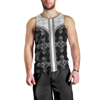 Black Hawaii Paniolo Quilt Motif Men Tank Top LT05 - Polynesian Pride