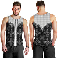Black Hawaii Paniolo Quilt Motif Men Tank Top LT05 - Polynesian Pride
