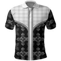 Black Hawaii Paniolo Quilt Motif Polo Shirt LT05 Black - Polynesian Pride