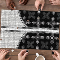 Black Hawaii Paniolo Quilt Motif Puzzle LT05 - Polynesian Pride
