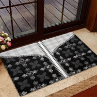 Black Hawaii Paniolo Quilt Motif Rubber Doormat LT05 - Polynesian Pride