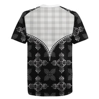 Black Hawaii Paniolo Quilt Motif Rugby Jersey LT05 - Polynesian Pride