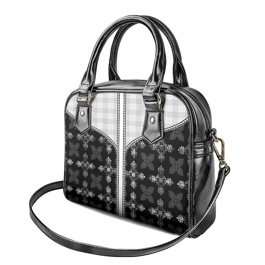 Black Hawaii Paniolo Quilt Motif Shoulder Handbag LT05 - Polynesian Pride