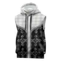 Black Hawaii Paniolo Quilt Motif Sleeveless Hoodie LT05 Black - Polynesian Pride