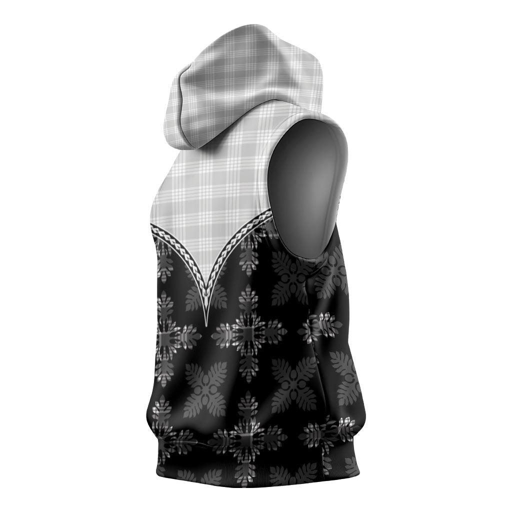 Black Hawaii Paniolo Quilt Motif Sleeveless Hoodie LT05 - Polynesian Pride