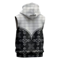 Black Hawaii Paniolo Quilt Motif Sleeveless Zip Hoodie LT05 - Polynesian Pride