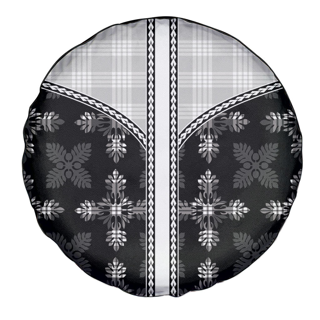 Black Hawaii Paniolo Quilt Motif Spare Tire Cover LT05 - Polynesian Pride
