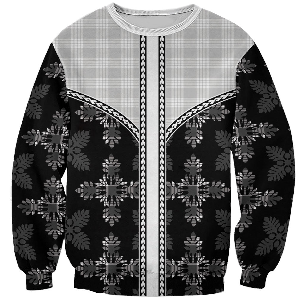 Black Hawaii Paniolo Quilt Motif Sweatshirt LT05 Unisex Black - Polynesian Pride