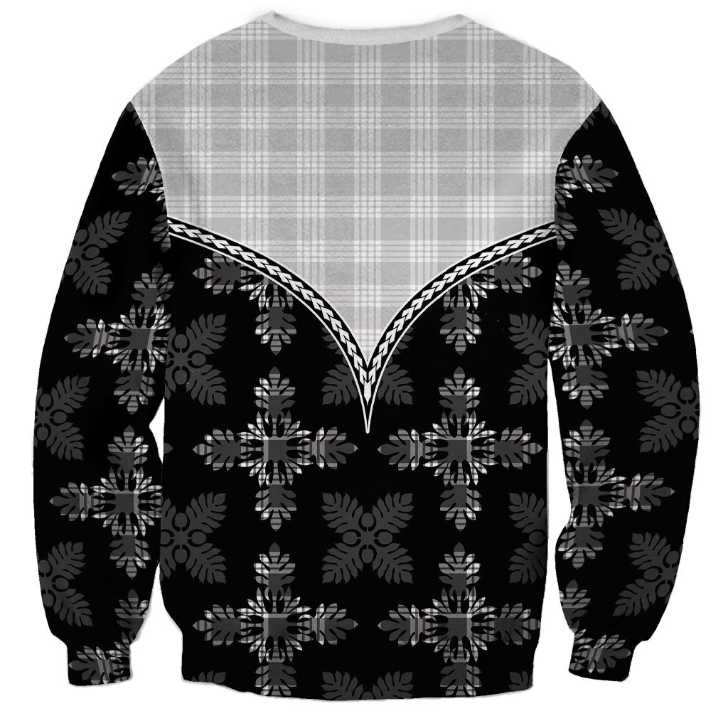 Black Hawaii Paniolo Quilt Motif Sweatshirt LT05 - Polynesian Pride