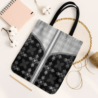 Black Hawaii Paniolo Quilt Motif Tote Bag LT05 Black Strap One Size Black - Polynesian Pride