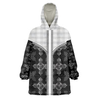 Black Hawaii Paniolo Quilt Motif Wearable Blanket Hoodie LT05 One Size Black - Polynesian Pride