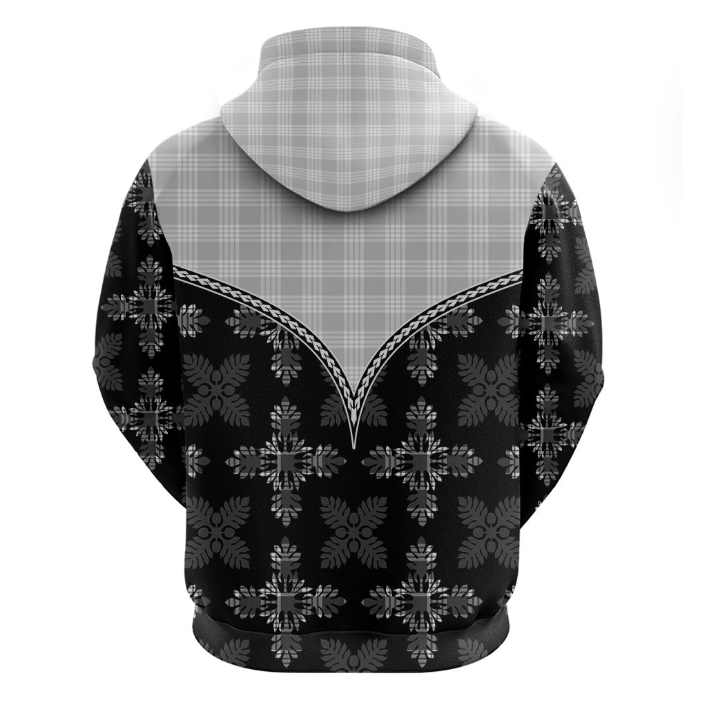Black Hawaii Paniolo Quilt Motif Zip Hoodie LT05 - Polynesian Pride