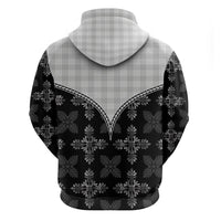 Black Hawaii Paniolo Quilt Motif Zip Hoodie LT05 - Polynesian Pride