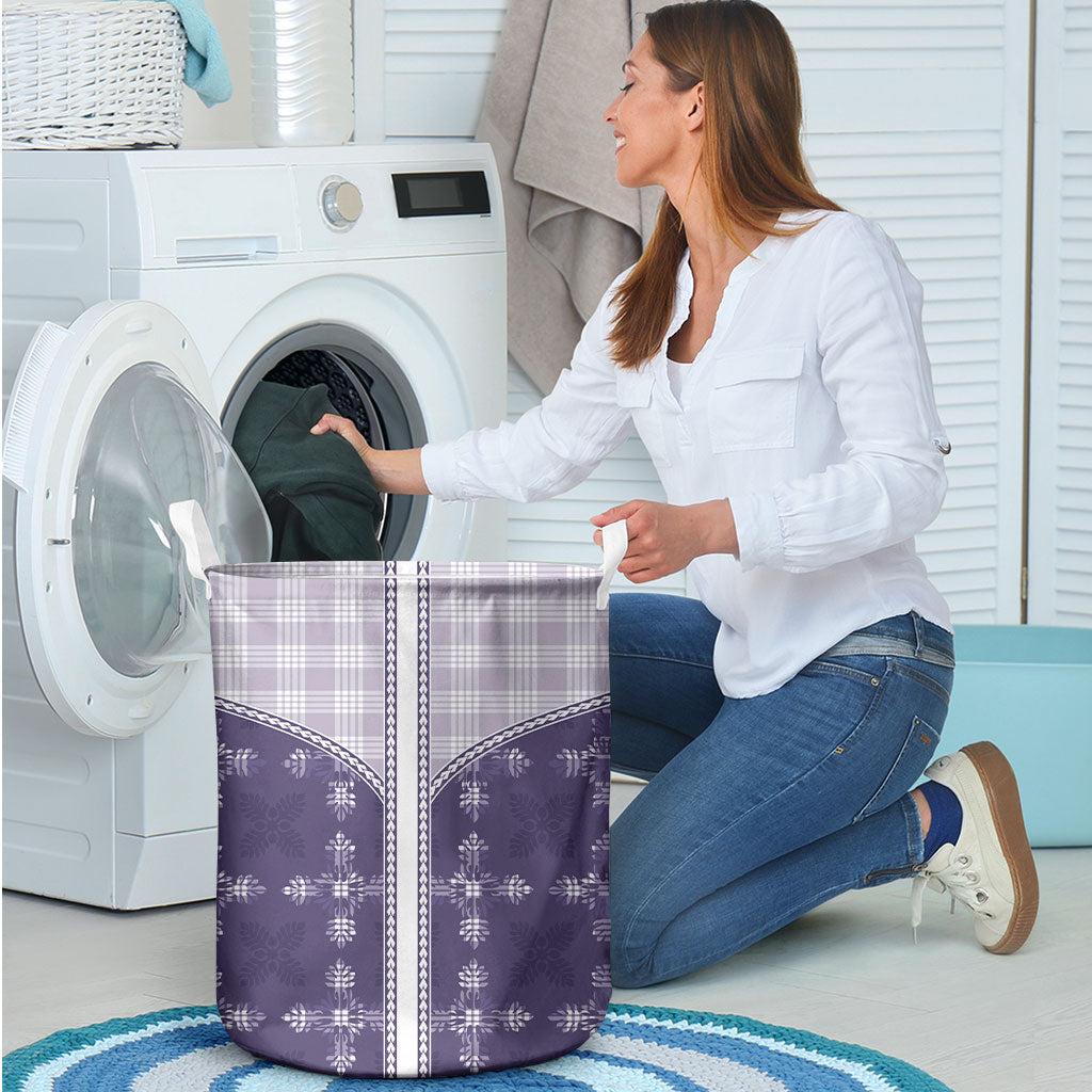 Purple Hawaii Paniolo Quilt Motif Laundry Basket LT05 - Polynesian Pride
