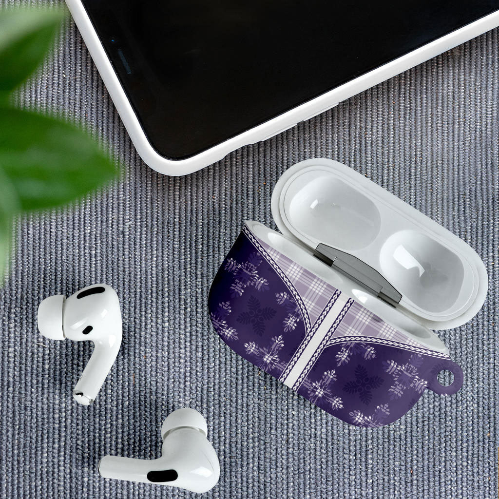Purple Hawaii Paniolo Quilt Motif AirPods Case LT05 - Polynesian Pride