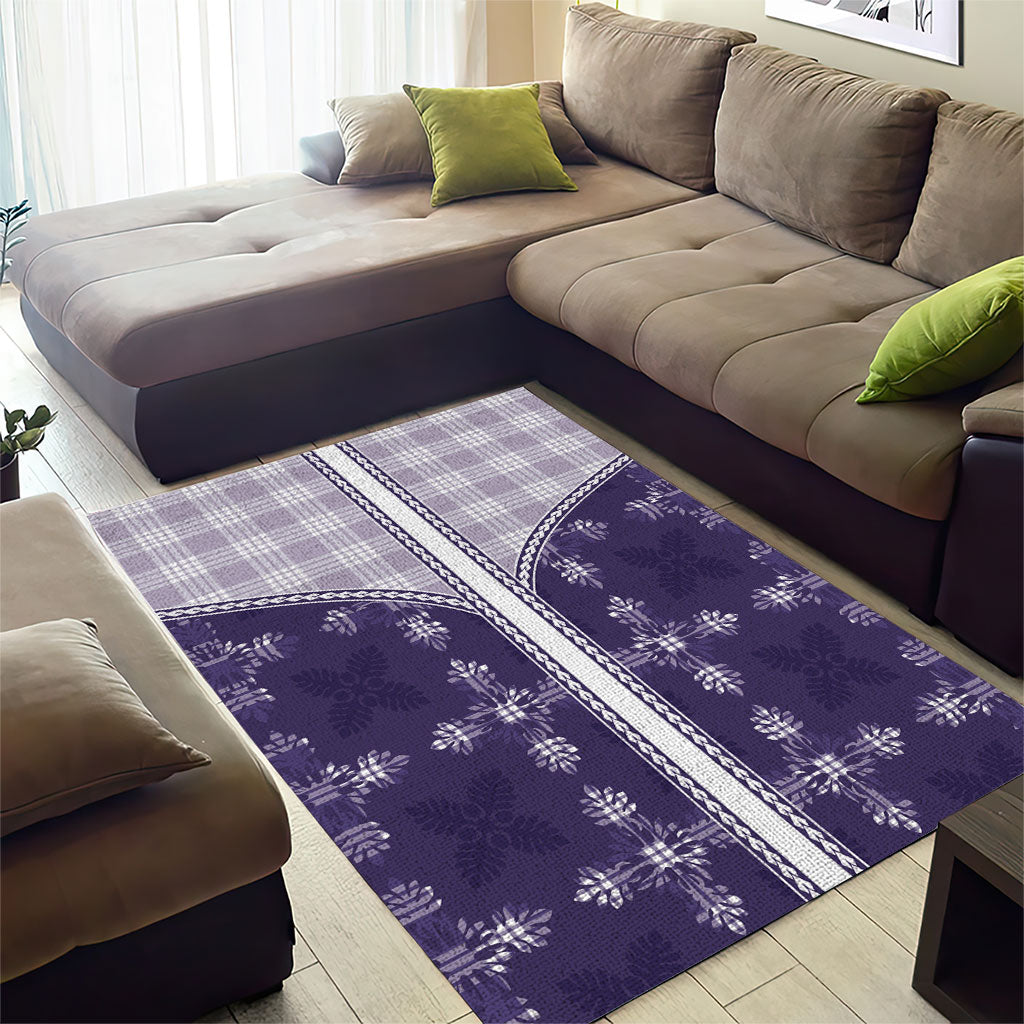 Purple Hawaii Paniolo Quilt Motif Area Rug LT05 - Polynesian Pride