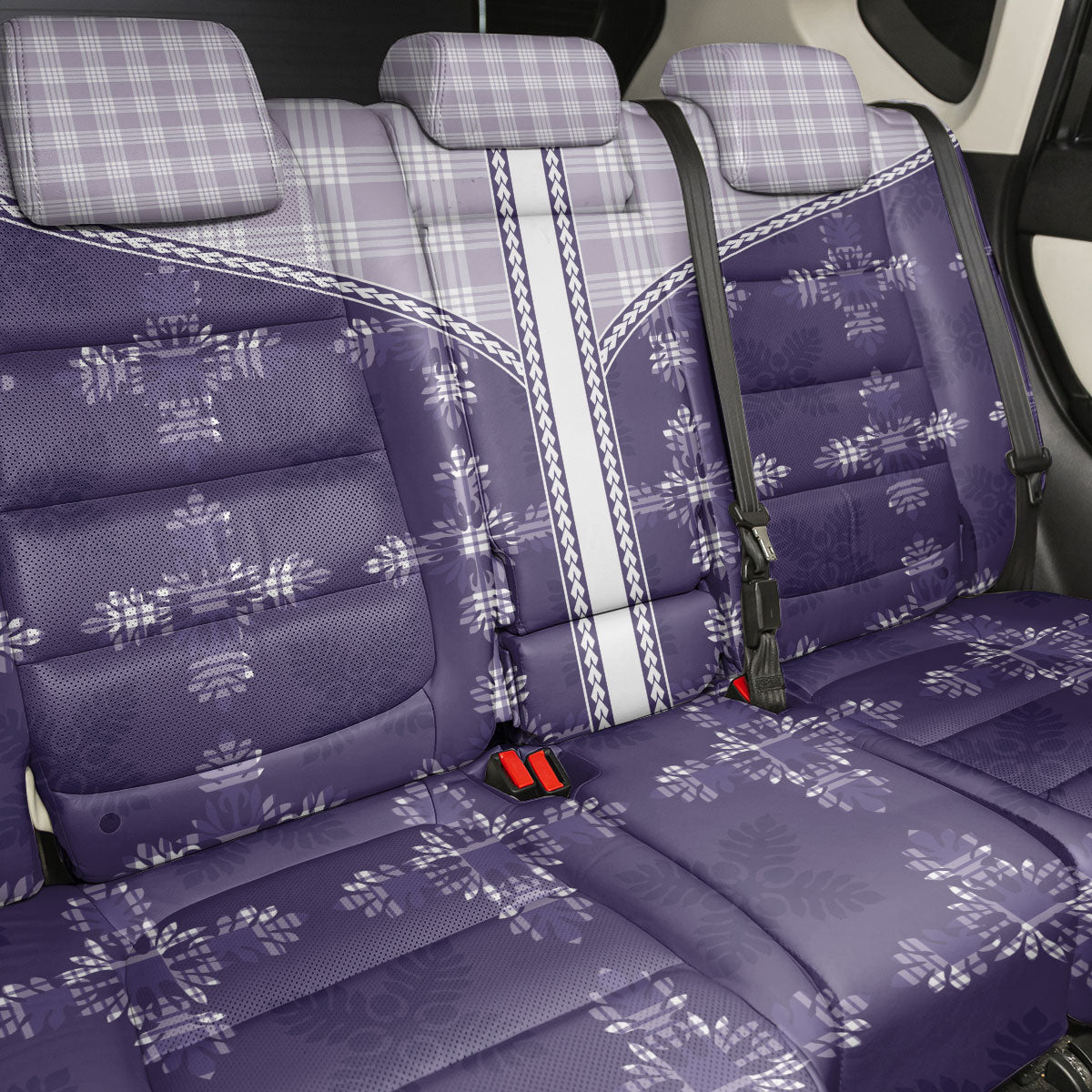 Purple Hawaii Paniolo Quilt Motif Back Car Seat Cover LT05 - Polynesian Pride
