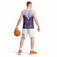 Purple Hawaii Paniolo Quilt Motif Basketball Jersey LT05 - Polynesian Pride