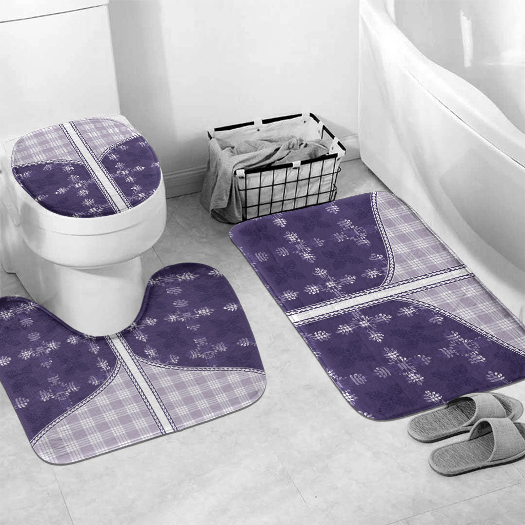 Purple Hawaii Paniolo Quilt Motif Bathroom Set LT05 Mat Set Only (3 pcs) One Size Purple - Polynesian Pride