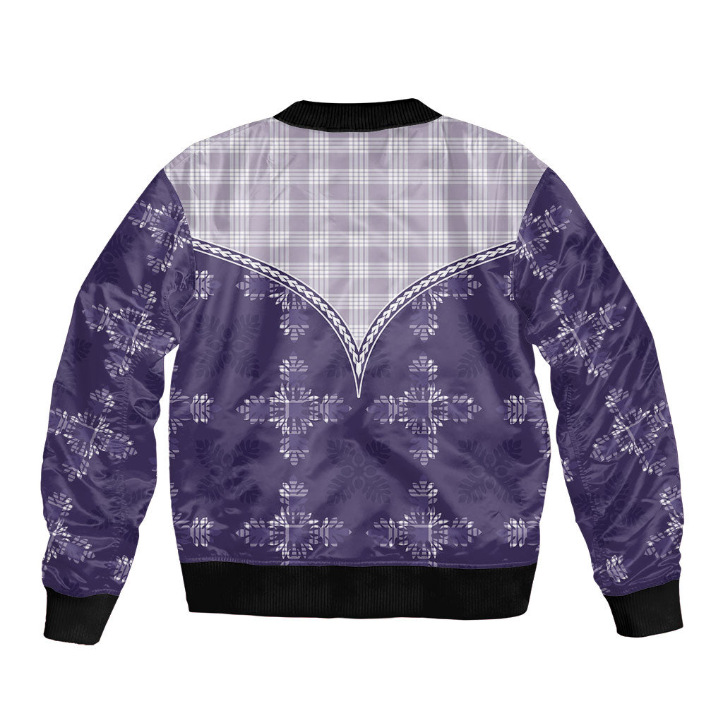 Purple Hawaii Paniolo Quilt Motif Bomber Jacket LT05 - Polynesian Pride