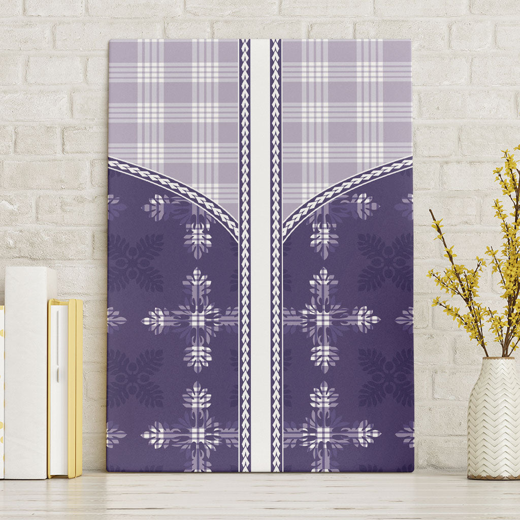 Purple Hawaii Paniolo Quilt Motif Canvas Wall Art LT05 Without Frame Purple - Polynesian Pride