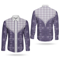 Purple Hawaii Paniolo Quilt Motif Couples Matching Tank Maxi Dress and Long Sleeve Button Shirt LT05 - Polynesian Pride