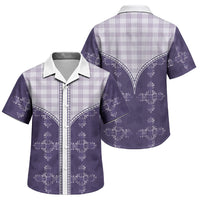 Purple Hawaii Paniolo Quilt Motif Family Matching Off Shoulder Maxi Dress and Hawaiian Shirt LT05 Son's Shirt Purple - Polynesian Pride