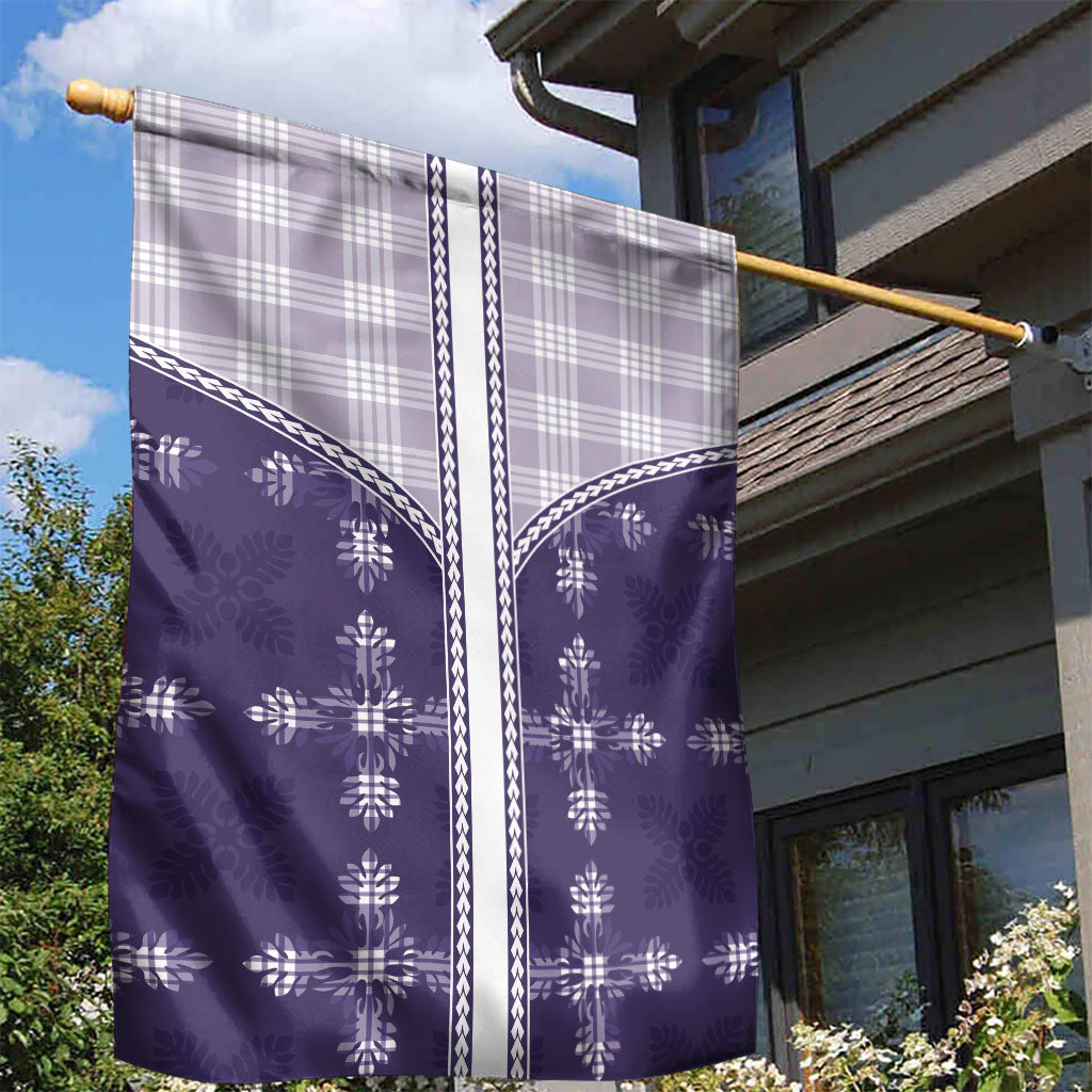 Purple Hawaii Paniolo Quilt Motif Garden Flag LT05 - Polynesian Pride