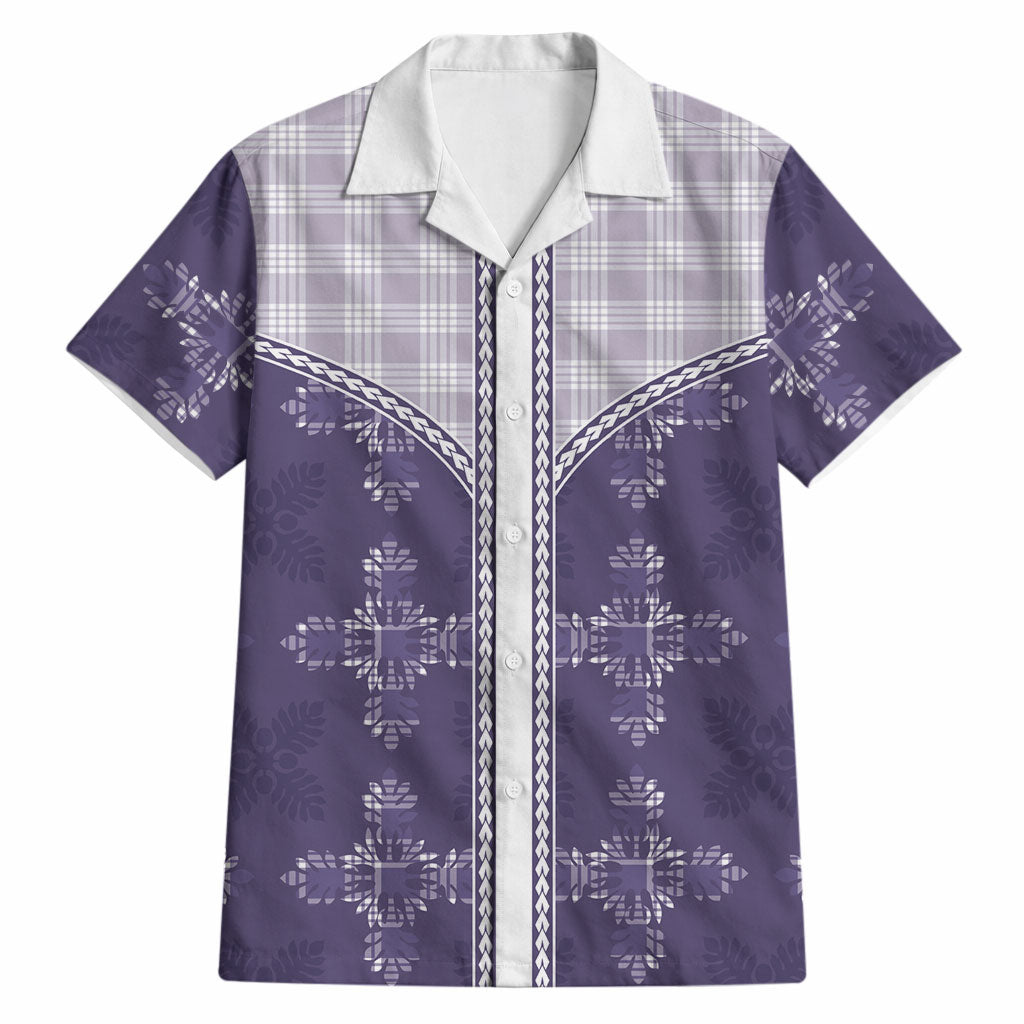 Purple Hawaii Paniolo Quilt Motif Hawaiian Shirt LT05 Purple - Polynesian Pride