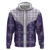 Purple Hawaii Paniolo Quilt Motif Hoodie LT05 Pullover Hoodie Purple - Polynesian Pride