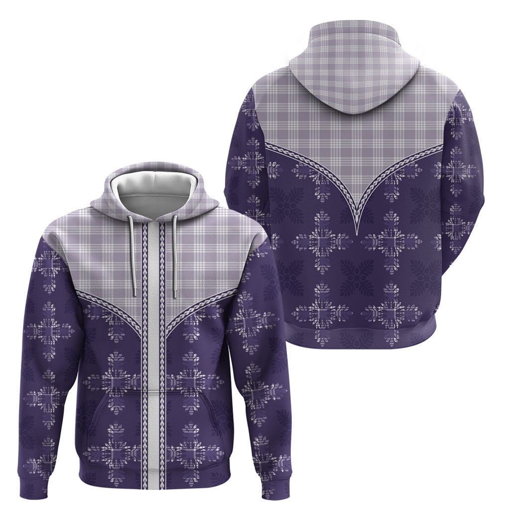 Purple Hawaii Paniolo Quilt Motif Hoodie LT05 - Polynesian Pride