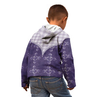 Purple Hawaii Paniolo Quilt Motif Kid Hoodie LT05 - Polynesian Pride