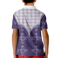 Purple Hawaii Paniolo Quilt Motif Kid Polo Shirt LT05 - Polynesian Pride