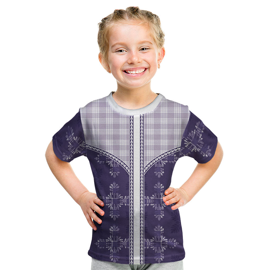 Purple Hawaii Paniolo Quilt Motif Kid T Shirt LT05 Purple - Polynesian Pride