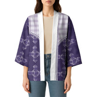 Purple Hawaii Paniolo Quilt Motif Kimono LT05 - Polynesian Pride