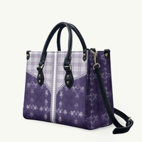 Purple Hawaii Paniolo Quilt Motif Leather Bag LT05 Purple - Polynesian Pride