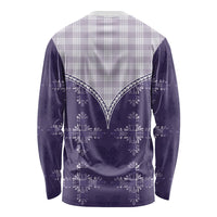 Purple Hawaii Paniolo Quilt Motif Long Sleeve Shirt LT05 - Polynesian Pride