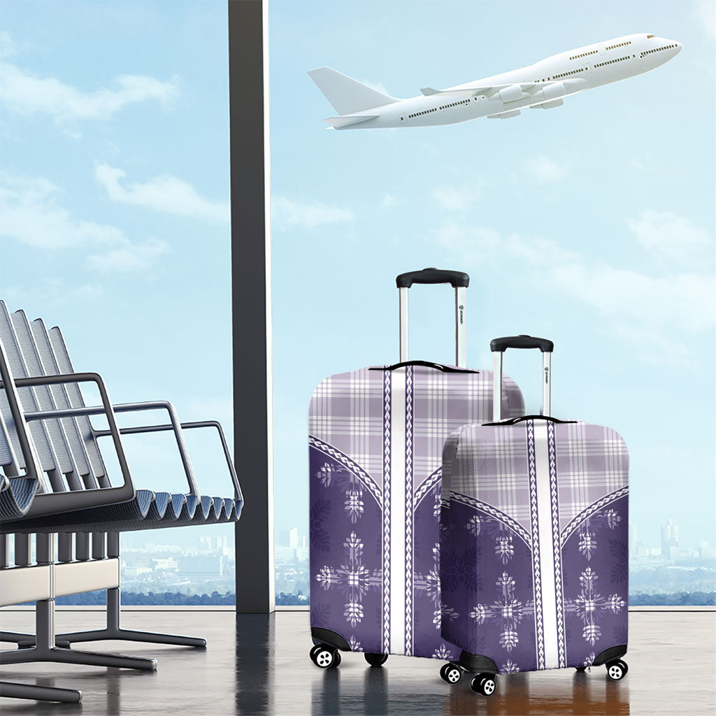 Purple Hawaii Paniolo Quilt Motif Luggage Cover LT05 - Polynesian Pride