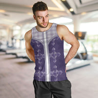 Purple Hawaii Paniolo Quilt Motif Men Tank Top LT05 Purple - Polynesian Pride