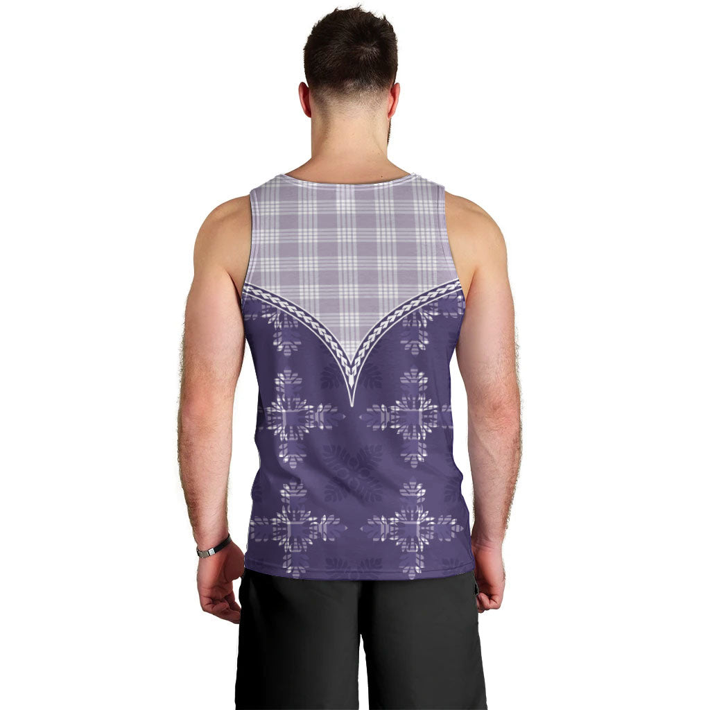 Purple Hawaii Paniolo Quilt Motif Men Tank Top LT05 - Polynesian Pride