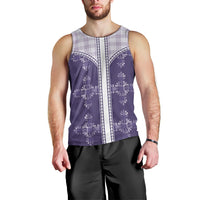Purple Hawaii Paniolo Quilt Motif Men Tank Top LT05 - Polynesian Pride