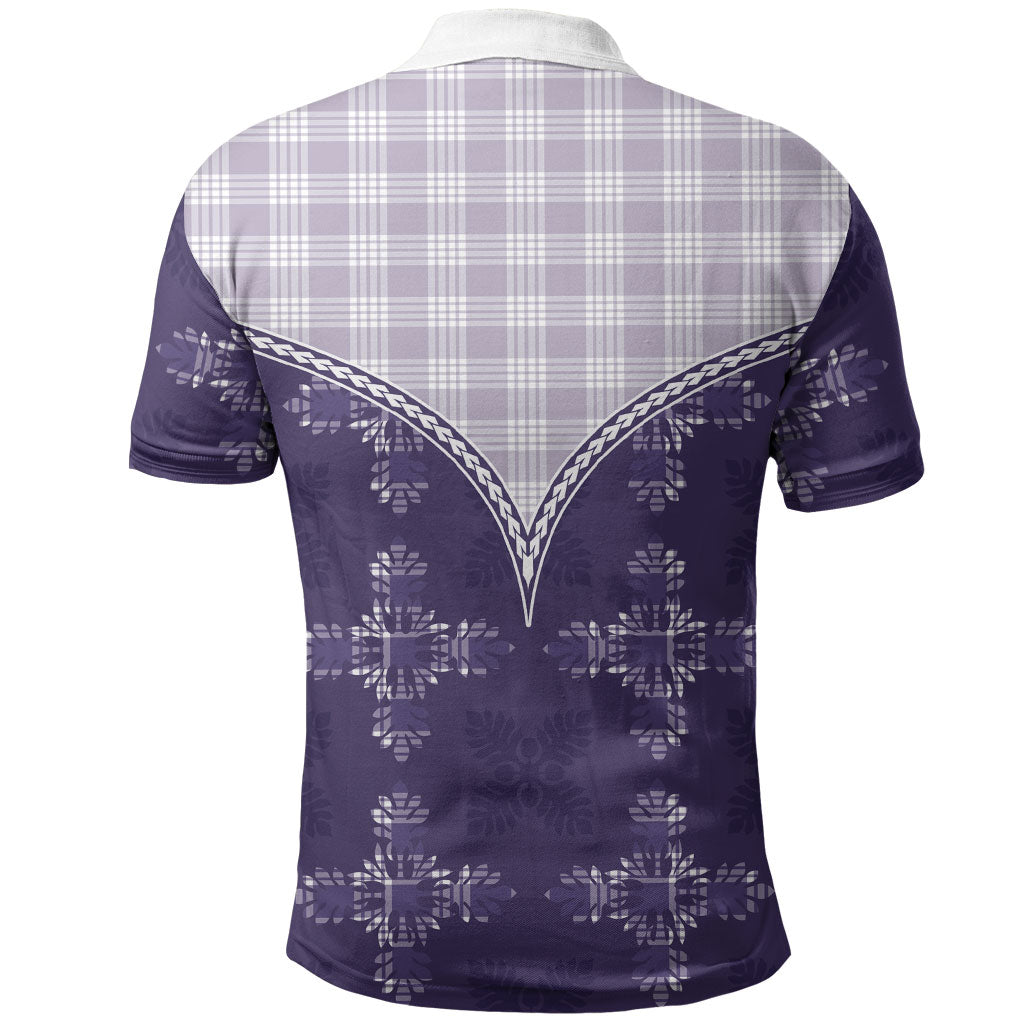 Purple Hawaii Paniolo Quilt Motif Polo Shirt LT05 - Polynesian Pride