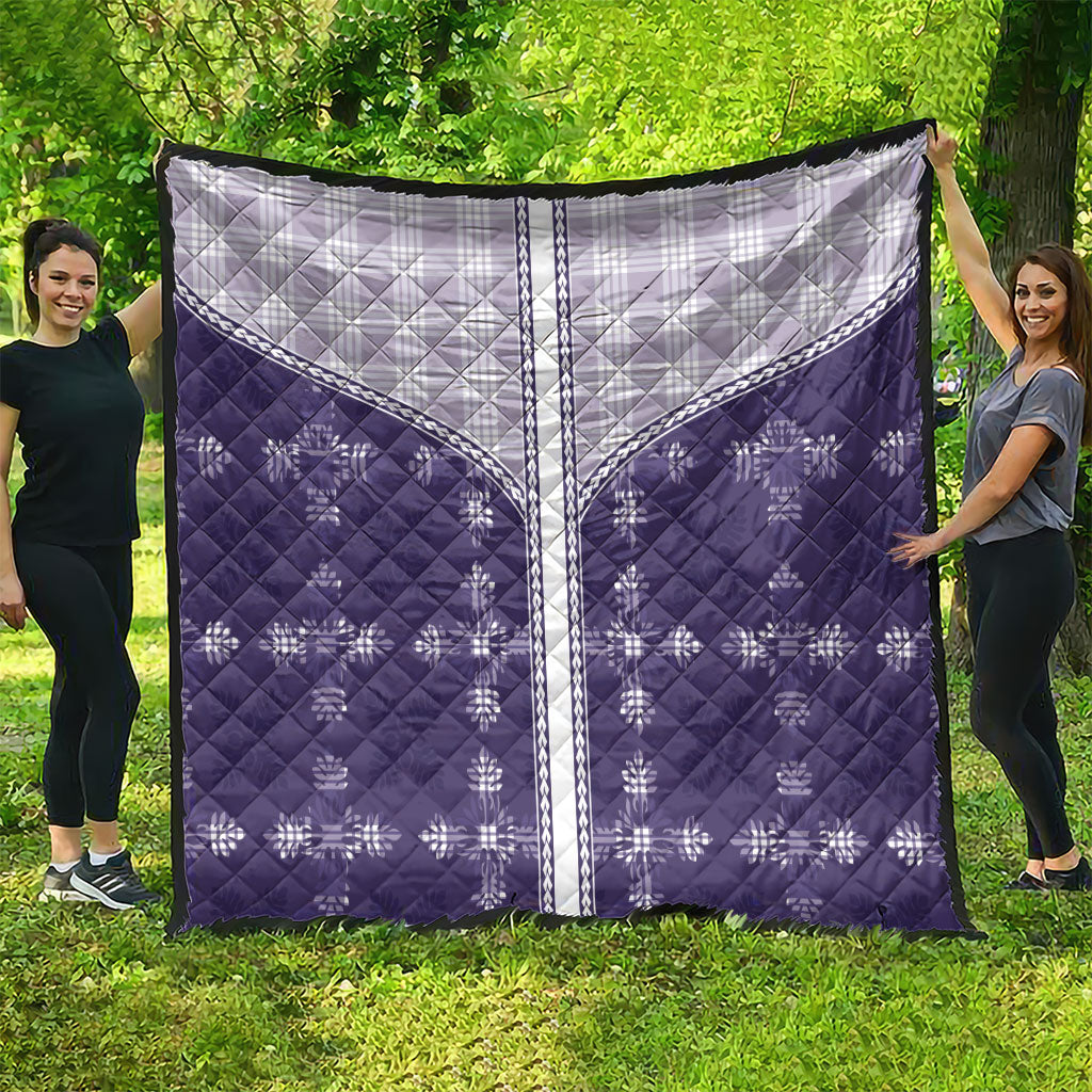 Purple Hawaii Paniolo Quilt Motif Quilt LT05 - Polynesian Pride