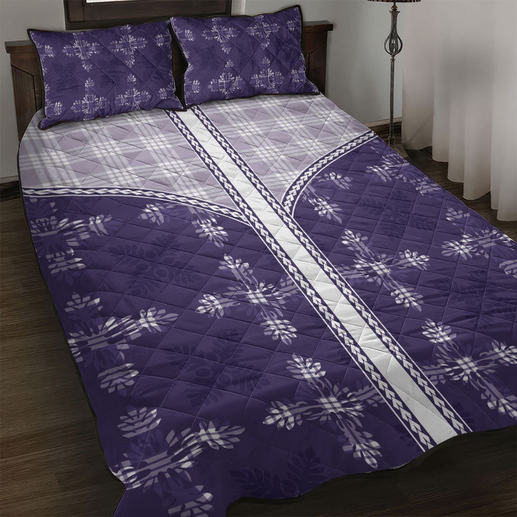 Purple Hawaii Paniolo Quilt Motif Quilt Bed Set LT05 Purple - Polynesian Pride