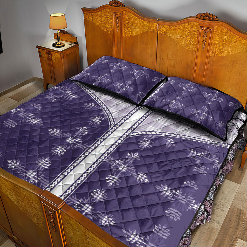 Purple Hawaii Paniolo Quilt Motif Quilt Bed Set LT05 - Polynesian Pride